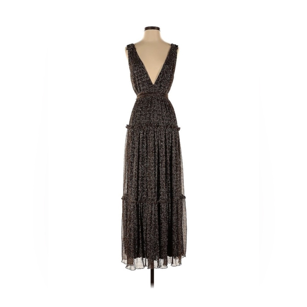 Hutch Metallic Tiered Gown